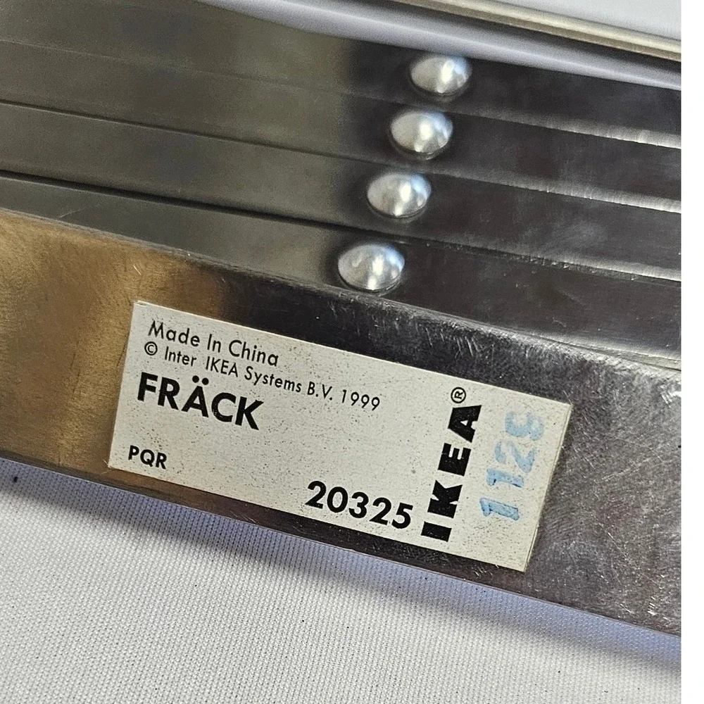 IKEA FRACK Wall Mirror Stainless Steel Accordion Extension Double Sided Swivel